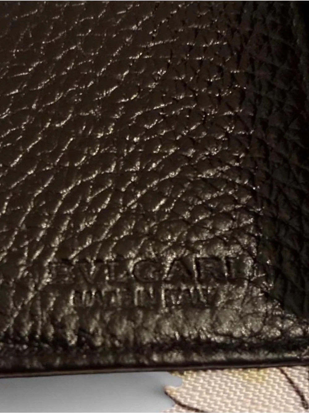 Bulgari Black Textured Card & Key Holder